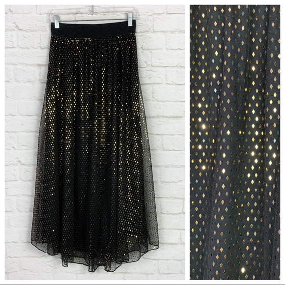 LuLaRoe Dresses & Skirts - Lularoe Lucy Elegant Gold Black Diamond Maxi Skirt